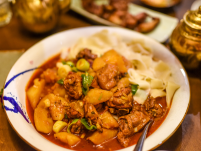 解鎖新疆大盤雞配褲帶面，再也不用去外面吃了！